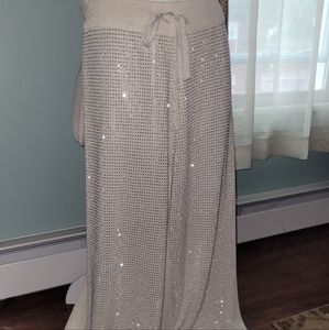 Wide legged embellished joggers.